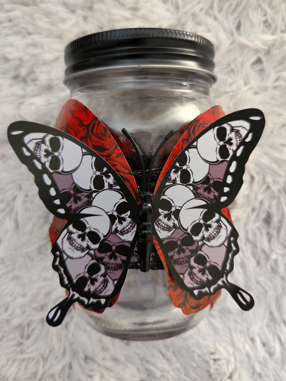 Handmade Skull Butterfly Stash ~ Gift Jar